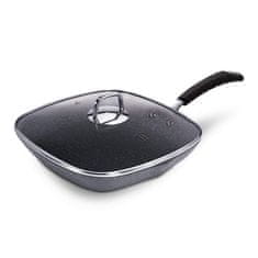 Berlingerhaus Berlinger Haus siva ponev za žar s kamnitim dotikom BH-6108, 28 cm, s pokrovom