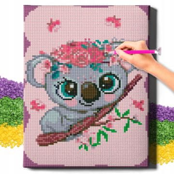 shumee 5D diamantno vezenje z okvirjem diamantna slika mozaik za otroke Koala Oh Art!