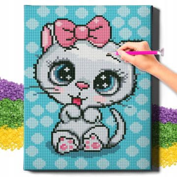 shumee 5D diamantno vezenje z okvirjem diamantna slika mozaik za otroke mačka Oh Art!
