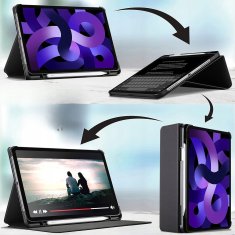 shumee Zaščitni ovitek za iPad Air 5/2022 4/2021 PRO11 AIR 4 s stojalom, biserno roza