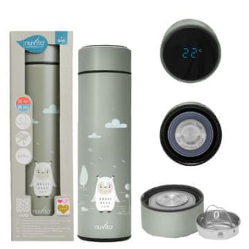 shumee Nuvita termovka z LED termometrom zelena 500 ml - natančnost in stil, termalna