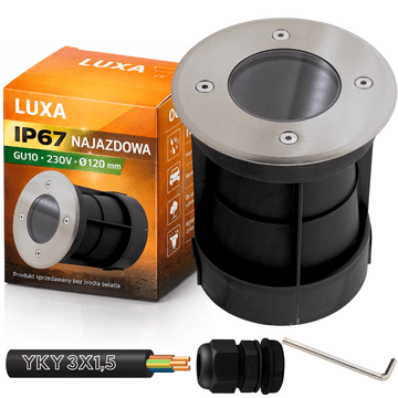 LED okrogla svetilka GU10 za dovoz IP67 230V za dovoz in parkirišče YKY 3x1,5