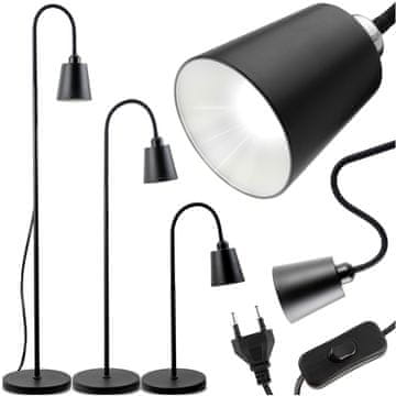 LUMILED Kalso E27 LED talna namizna svetilka črne barve z nastavitvijo višine