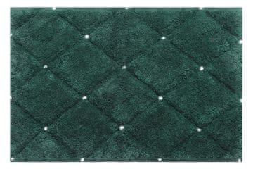 shumee Mehka, elegantna bombažna kopalniška preproga s kristali 50X70CM temno zelena