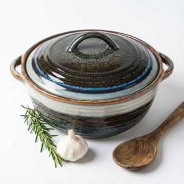 shumee 2-litrski lonec, ognjevarno posodo, s pokrovom, za kruh, keramična vaza 23 cm