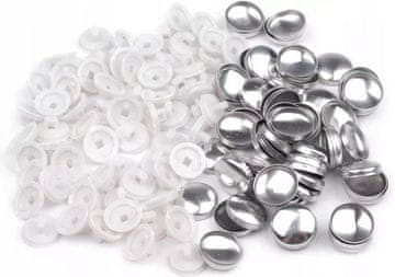 shumee Kalupi za gumbe, za aranžiranje, z materialom 100 kompletov 26'' 16 mm - beli