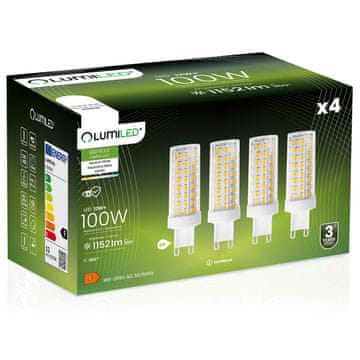 LUMILED 4x G9 LED kapsulna žarnica 12W = 100W 1152lm 4000K nevtralna 360°