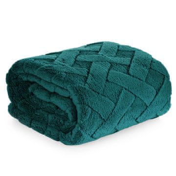 shumee Eurofirany odeja flano D91 pregrinjalo z vzorcem caro 150X200CM temno zelena