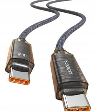 Toocki Toocki siv hitri kabel 1 meter USB-C na USB-C QC 4.0 zmogljiv PD 5A 100W 1 m