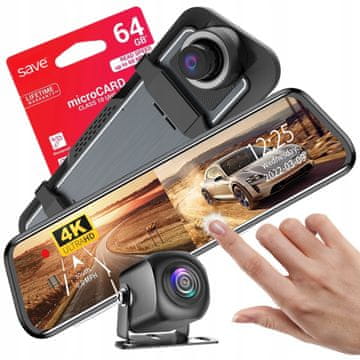 Save Avtomobilska kamera snemalnik videa snemalnik videa za vzvratni pogled 4K 2K