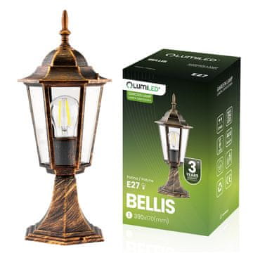 LUMILED Zunanja vrtna svetilka E27 steber 39 cm patina BELLIS