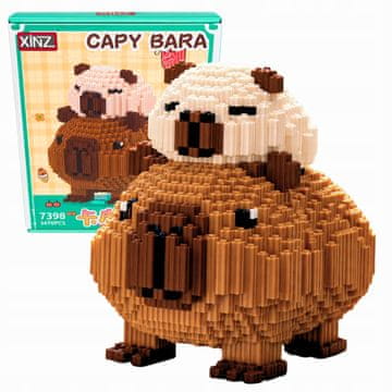 shumee Kapibara in Panda, gradbeni bloki, 3470 kosov, velika 3D figura, naredi sam