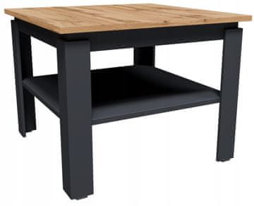 shumee Klubska mizica CR3-stern 55cm grafit-wotan s polico za dnevno sobo, pisarno