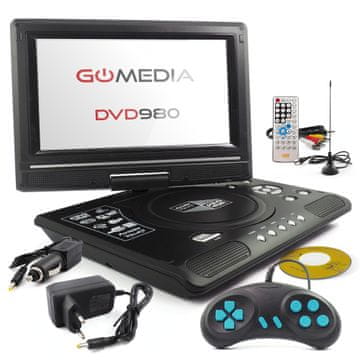 shumee Prenosni DVD predvajalnik 980 Gomedia 9,8" 300 iger poljski meni USB antena