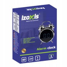 Izoxis Retro elektronska budilka LED glasen alarm tiho delovanje Datum Temperatura