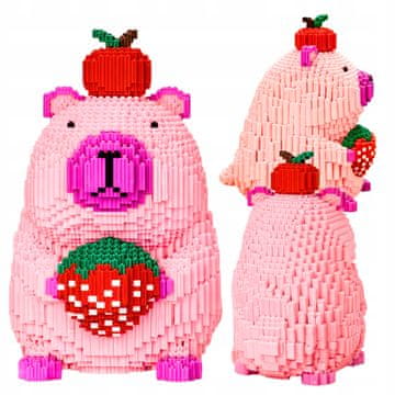 shumee Komplet gradbenih kock Capybara Pink Strawberry Figure 9240 kosov ogromnih