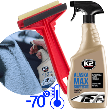 shumee K2 Alaska MAX 700ML odmrzovalnik oken + medeninasto strgalo za stene M575