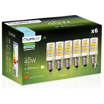 LUMILED 6x LED žarnica E14 cevasta T25 5W = 40W 470lm 6500K hladna svetloba 320°