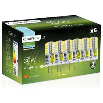 LUMILED 6x G4 LED žarnica v kapsuli 4W = 30W 380lm 6500K hladno 360° 12V svetilo