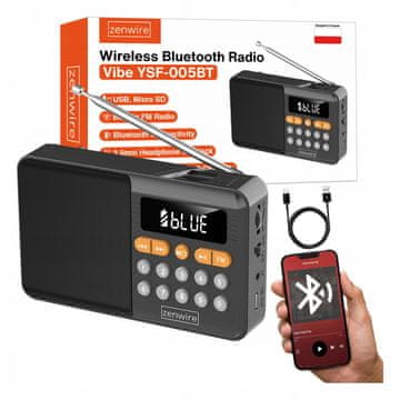 ZENWIRE Mini FM radio Bluetooth prenosni brezžični kuhinjski zvočnik na baterije