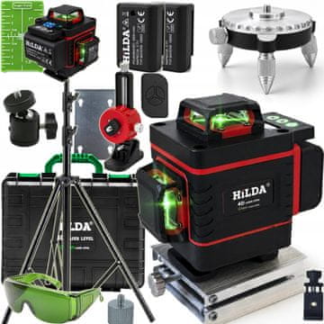 shumee Hilda 4DMAX 360-stopinjski laserski nivelir, križni laser, stativ, 2,9 m