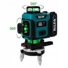shumee Hilda laserski nivelir 16 linij križni laser 4D PRO + stativ 1,6 m