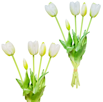 shumee Beli tulipani - Šopek iz kavčukovca s tulipani 39 cm Real Touch barva 6