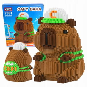 shumee Komplet za gradnjo teniškega nahrbtnika Capybara, 3407 kosov, 3D, velik