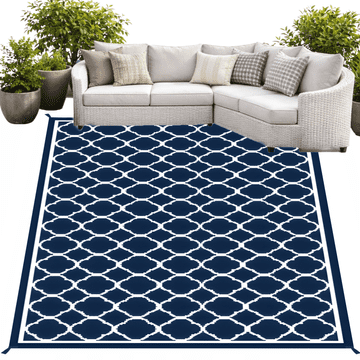 shumee Vodoodporna zunanja preproga za teraso 160x230 CM temno modra [DYWAN18]