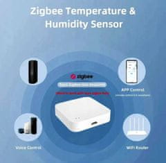 shumee Tuya TH08W Zigbee senzor temperature in vlažnosti, potreben prehod, bel