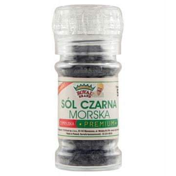 Royal Brand Črna sol 50 g v steklenem mlinčku za večkratno uporabo Ciprske piramide