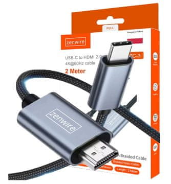 shumee Adapterski kabel USB-C 3.1 tipa C HDMI 2.0 4K 60Hz MHL 2 m Zenwire ZC-3