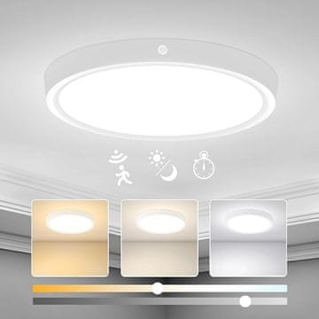 shumee Stropna svetilka Yafido 18W LED s senzorjem gibanja, 3000–6000 K, 22 cm
