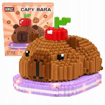 shumee Kapibara s češnjevimi gradbenimi bloki 3296 kosov 3D velika DIY figura