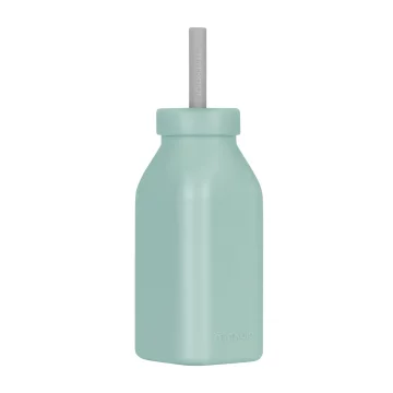 shumee Silikonska otroška skodelica s slamico in pokrovčkom 200 ml 6m+ zelena