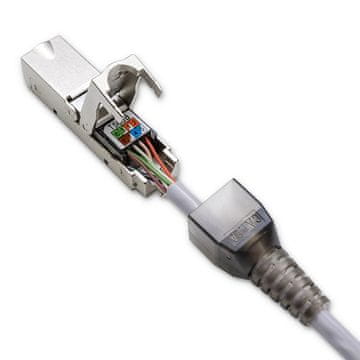 Qoltec breztoolni RJ45 vtič STP | CAT6A | JACK PIN | T568B | T568A