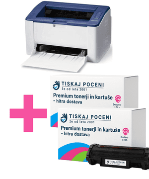 Xerox Xerox Phaser 3020Bi WiFi laserski tiskalnik + ORIGINAL toner + 2 kompatibilna tonerja | A4 | ČB | Garancija 12 mesecev