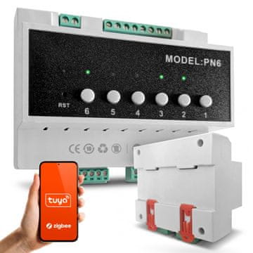 shumee Električni relejni krmilnik 6 kanalov 16A 230V pametni dom Zigbee Tuya