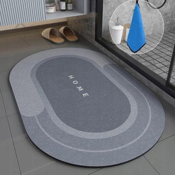 shumee Byetive protizdrsna kopalniška preproga 40 x 60 cm - modro-siva ovalna