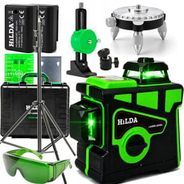 shumee Hilda 3D samonivelirni laserski nivelir, križni laser + stojalo 200 cm