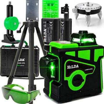 shumee Hilda 3D samonivelirni laserski nivelir, križni laser + stojalo 160 cm
