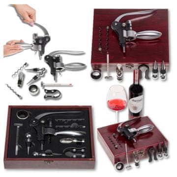 shumee Vinski set v elegantni škatli, odpirač za steklenice, termometer 9 v 1