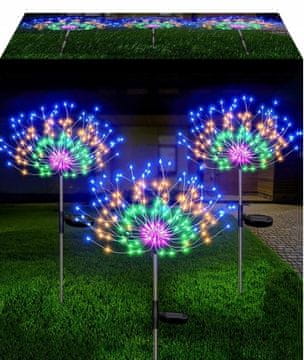 shumee Solarna vrtna svetilka regrat 120 LED, vgrajena vrtna RGB, 2x božična