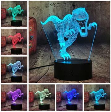 shumee 3D LED dinozaver T-REX svetilka USB/baterije + daljinski upravljalnik