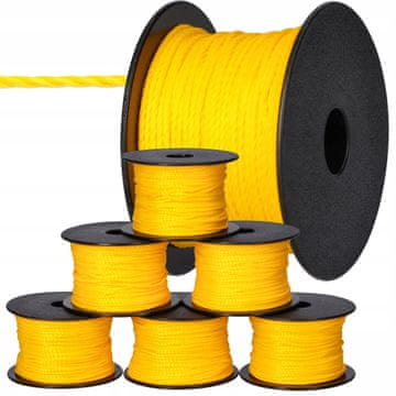 shumee 6 x Zidarska vrvica 50 m x 2 mm rumena
