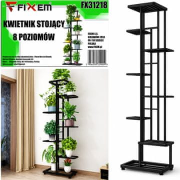 shumee 8-stopenjsko kovinsko stojalo za rože