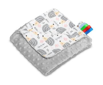 shumee Lahka minky odeja 75x100 sivi ježki
