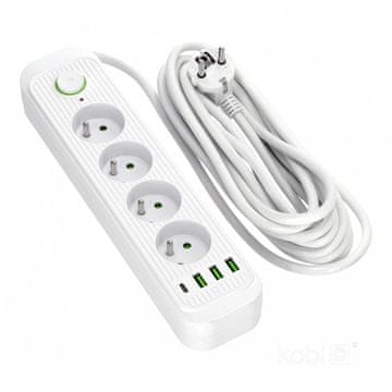 shumee 4GN+USB podaljševalni kabel 5 m bel