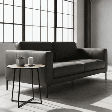shumee Črna okrogla stranska mizica Loft