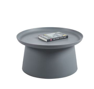 shumee Moderna okrogla klubska mizica 70 cm siva plastika za dnevno sobo Furnitex